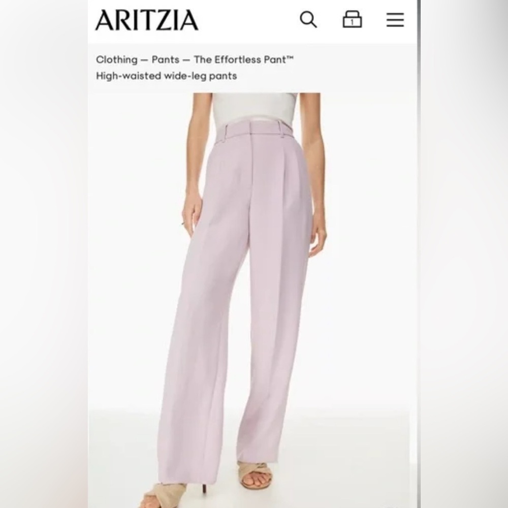 Aritzia The Effortless Pant (Light Birch and Lilac)